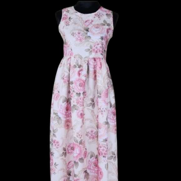 Quality Pink Floral Brocade Sleeveless NADA Midi Summer Dress (EU 52/US L) NWOT - Picture 2 of 13